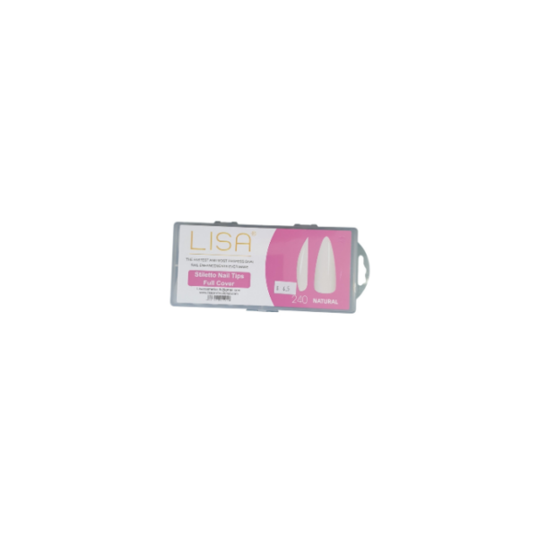 Stiletto Nail Tips Full Coverage 240 Natural Lisa