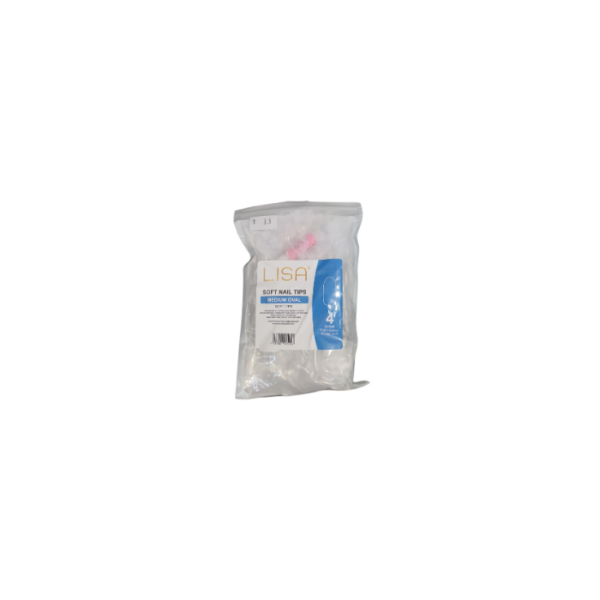 Soft Nail Tips Medium Oval 4 Clear Lisa