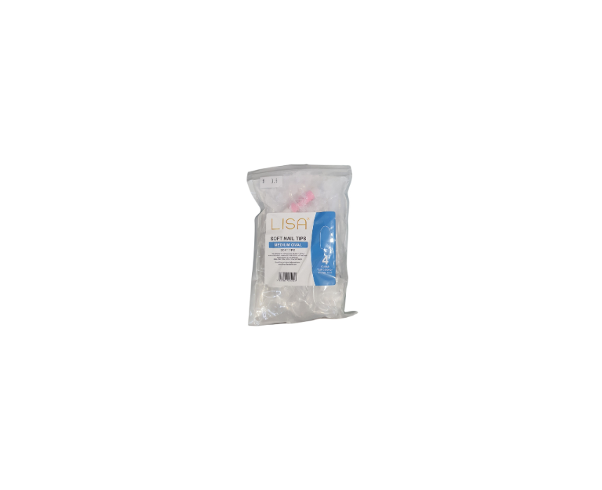 315 Soft Nail Tips Medium Oval 4 Clear Lisa - Image 1