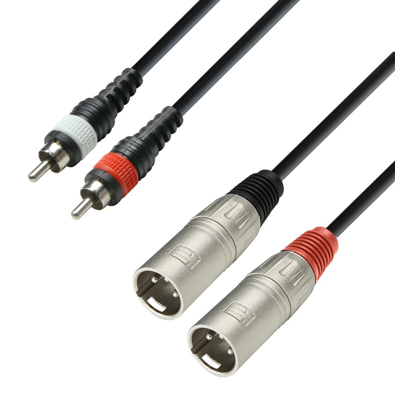3_6d146a71-2fca-48fb-91c6-e5eab6a9fb8b Adam Hall Cables 3 STAR TMC 0300 - Twin Cable, Adam Hall® 2 XLR Male x 2 RCA, 3m
