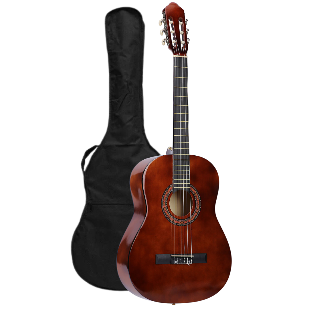 3_fc673602-c82b-4010-ab9a-278cc538af0f Classical Guitar MB39 - Brown Color with Bag