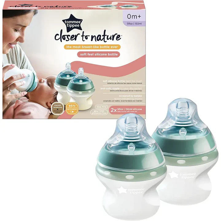 5010415227270_d403dfdc-a4cc-4f06-988a-a8062bcbdd9c 150ml Silicone Baby Bottles w/Travel Lids 0m+