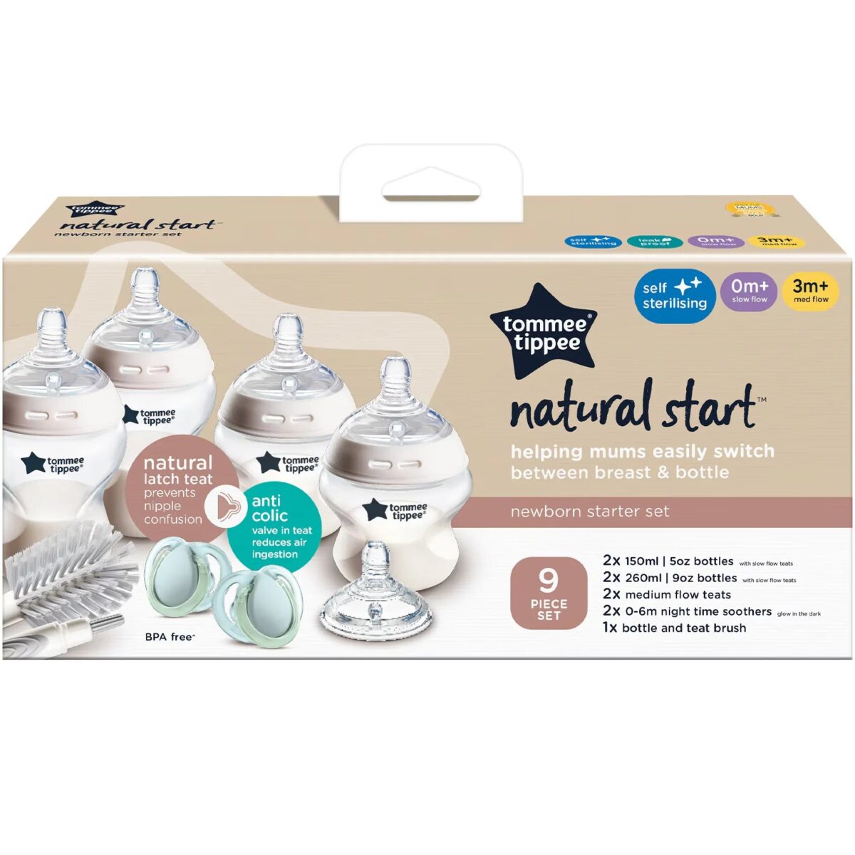 5010415235732_d068a213-630f-4f14-ac46-857f55d34f52 Self-Sterilising Anti-Colic Baby Bottles Newborn Starter Set 9 Piece