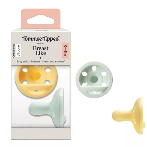 2-Pack Breast-Like Pacifiers, Multicolor , 0-6 Months