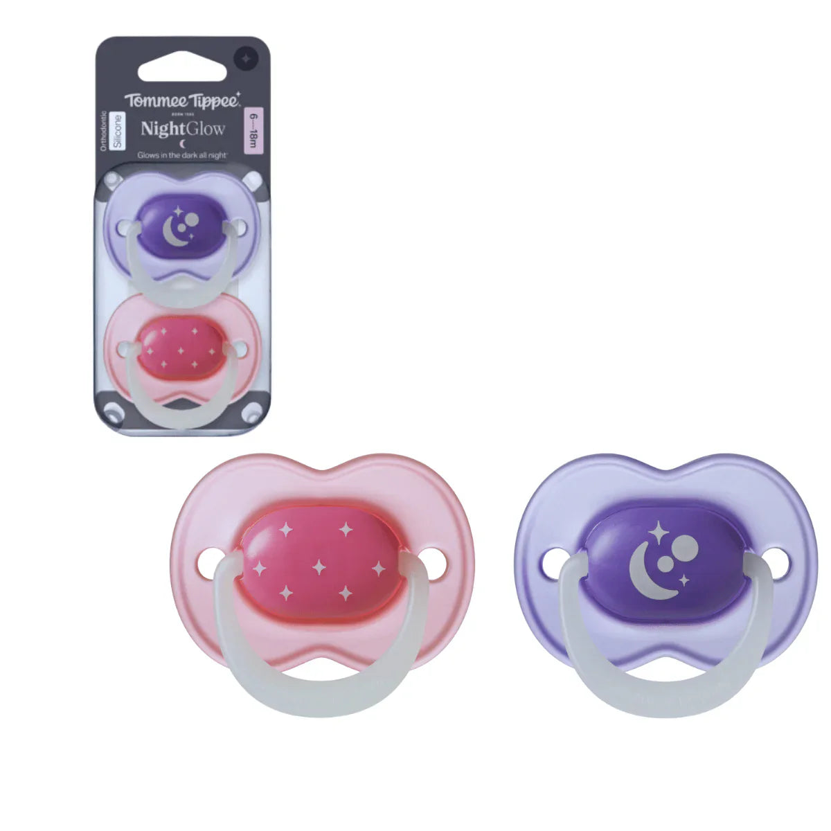 5010415336637_58f4a71a-eaad-499f-b411-f4fb0f3c3f0f Night Glow Soother 0-6m Pack of 2 Assorted