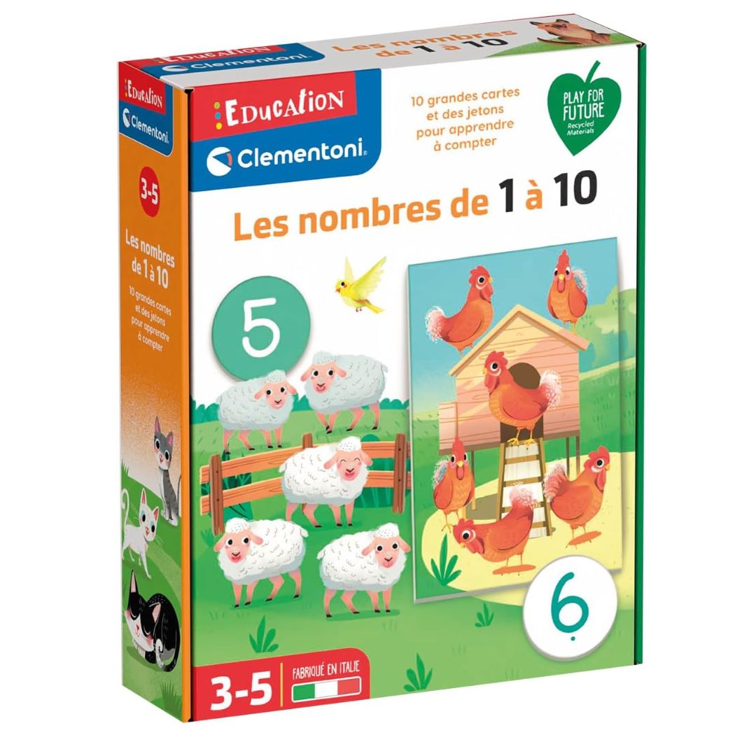 52595-1 Clementoni Education Numbers 1 to 10 Learn Numbers Fun Matching Game
