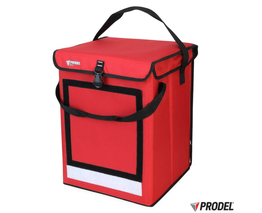 5407-SWIFT-LT-PLUS-Red-front-Main-1.jpg PRODEL Swift LT Food & Grocery Delivery Top Loading Back Pack Foldable With Hard Sides - Red - Image 1