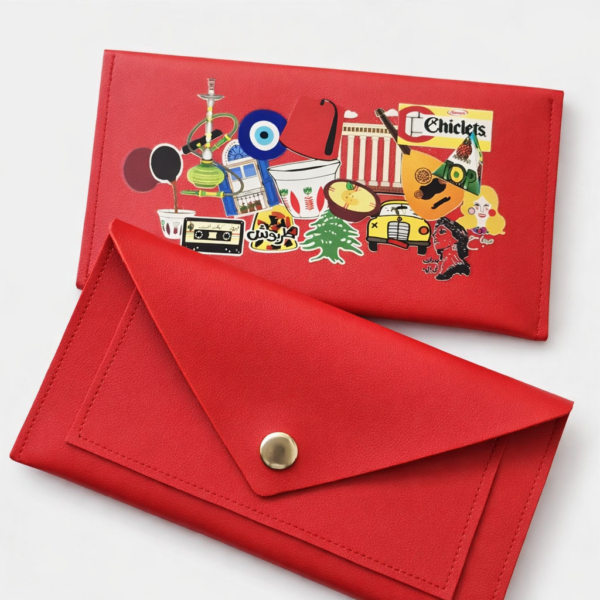 z. 3al Lebnene Nostalgia Wallet: Red lisse
