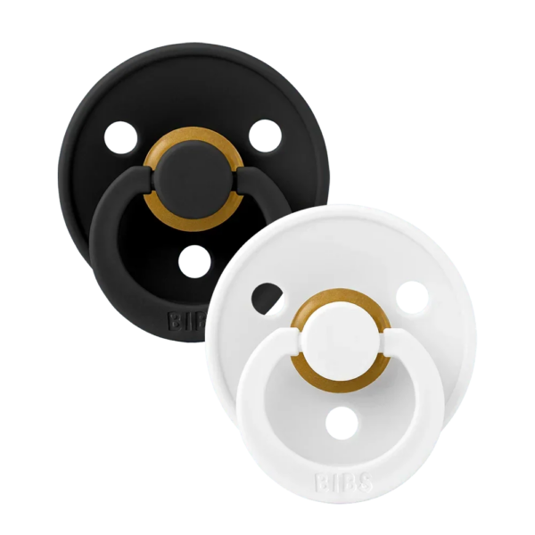 Colour Latex Pacifier — Size 2 (6-18m), 2 Pack, Black White