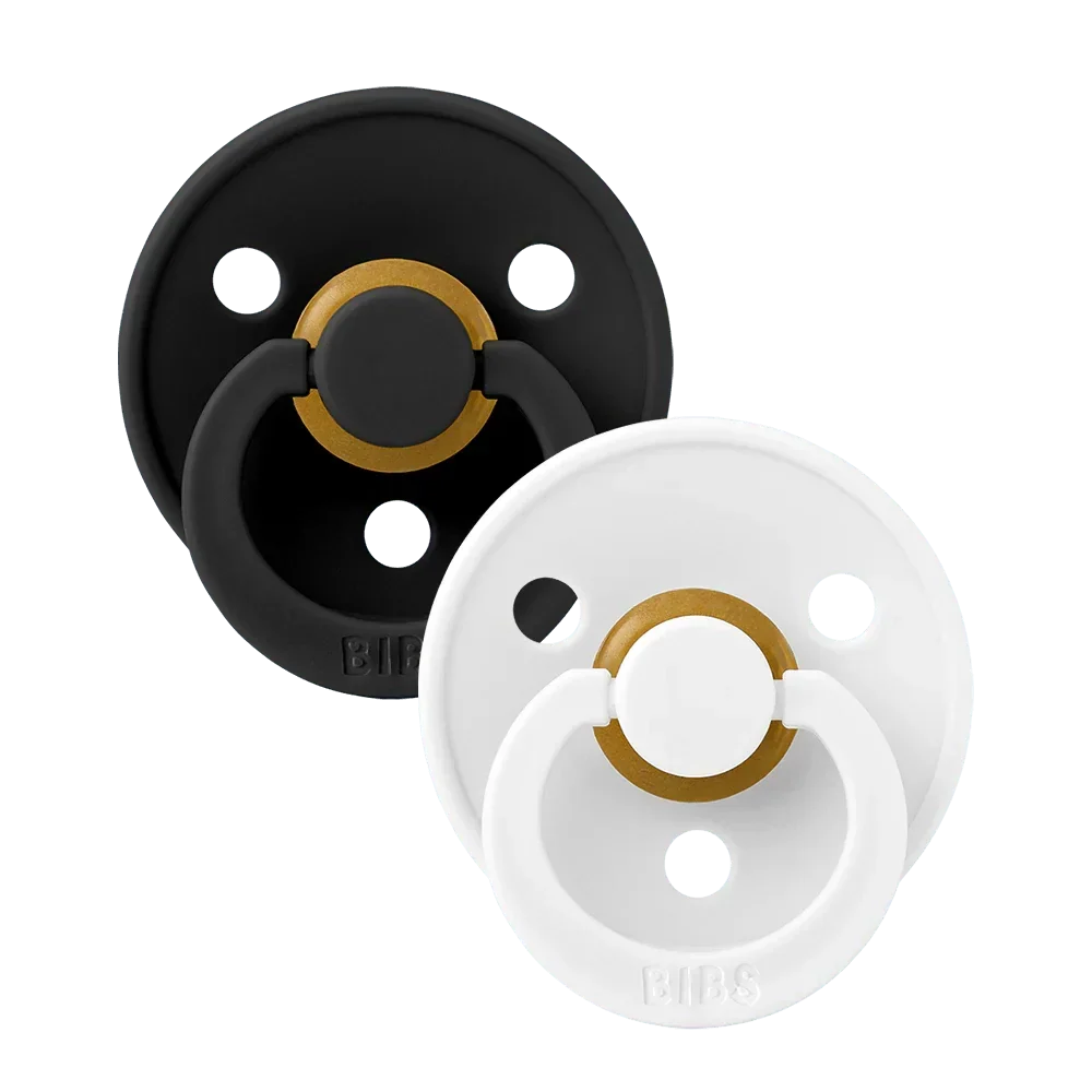 5713795120161-1_6d93324b-c155-418c-9ae4-13a9bbe81d99 Colour Latex Pacifier — Size 2 (6-18m), 2 Pack, Black White