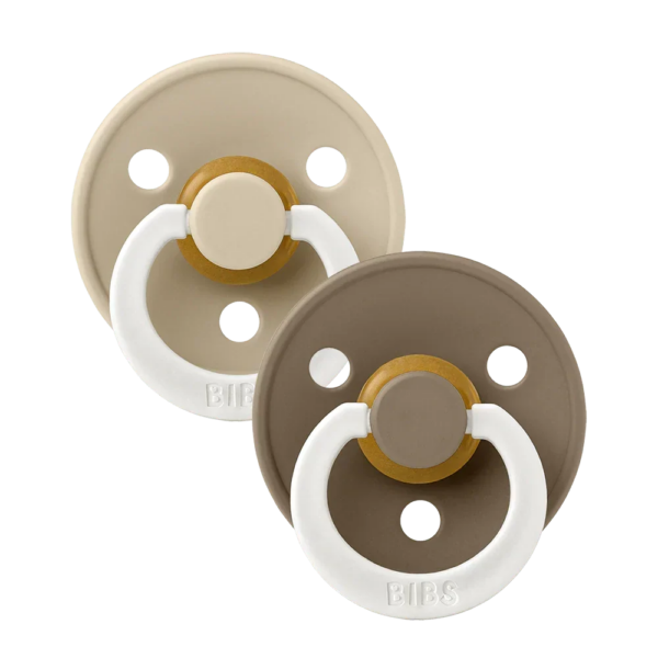 Colour Glow Latex Pacifier — Size 1 (0-6m), 2 Pack, Vanilla Dark Oak