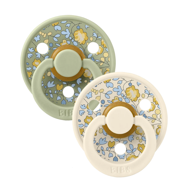 BIBS x Liberty Colour Latex Pacifier — Size 1 (0-6m), 2 Pack, Sage Mix