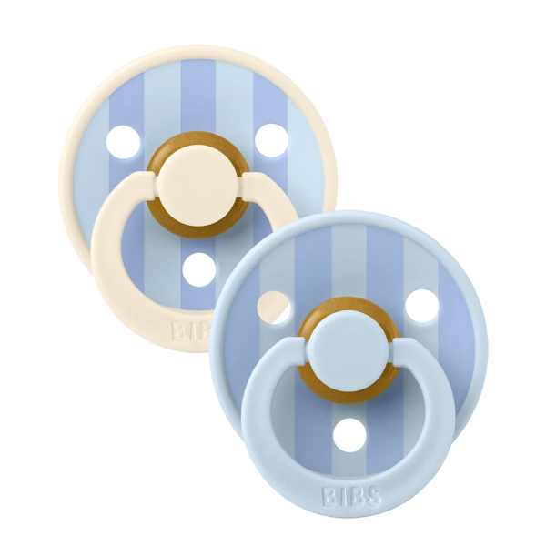Studio Colour Latex Pacifier — Size 2 (6-18m), 2 Pack, Baby Blue Dusty Blue