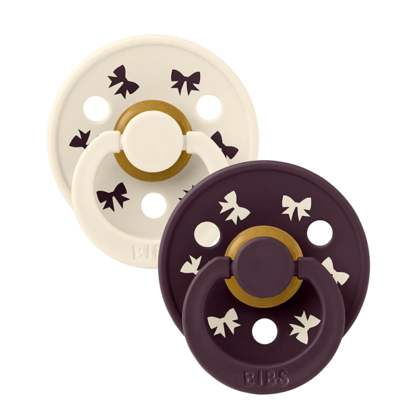 Colour Holiday Latex Pacifier — Size 2 (6-18m), 2 Pack, Ivory Plum