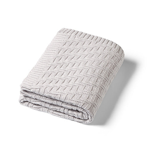 Cotton Knitted Blanket – Grey