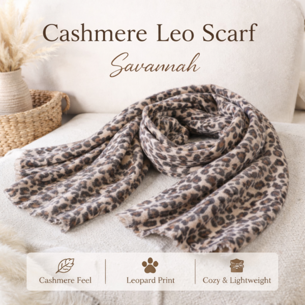 A. Cashmere Leo Scarf: Savanah