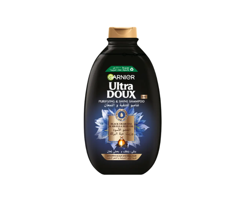 6 Garnier Ultra Doux Black Charcoal And Nigella Seed Oil Shampoo - Image 1