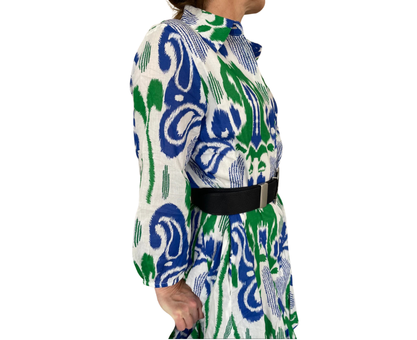 6 Blue And Green Chemise Dress - Image 1