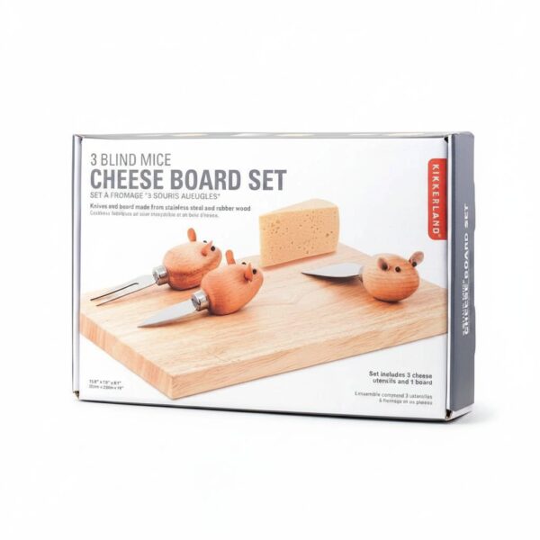 Cheese Board And Mouse Knives S/3#Chs07