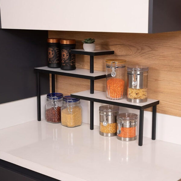 Kitchen Corner Shelf Counter Top - White