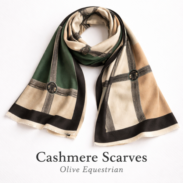 Cashmere Scarves: Olive Equestrian