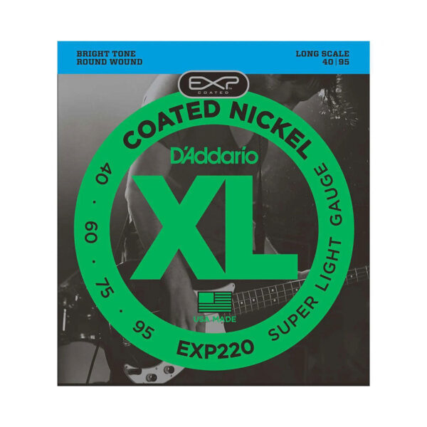 D’Addario EXP220 40-95 Coated Long Scale Bass Guitar Strings