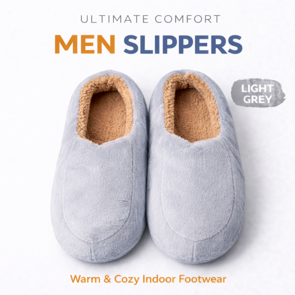 Men Slippers: Light Grey