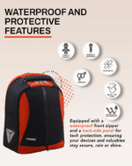 Laptop Bag 13 Inch Hard Shell Waterproof Shockproof - Black/Black - Image 