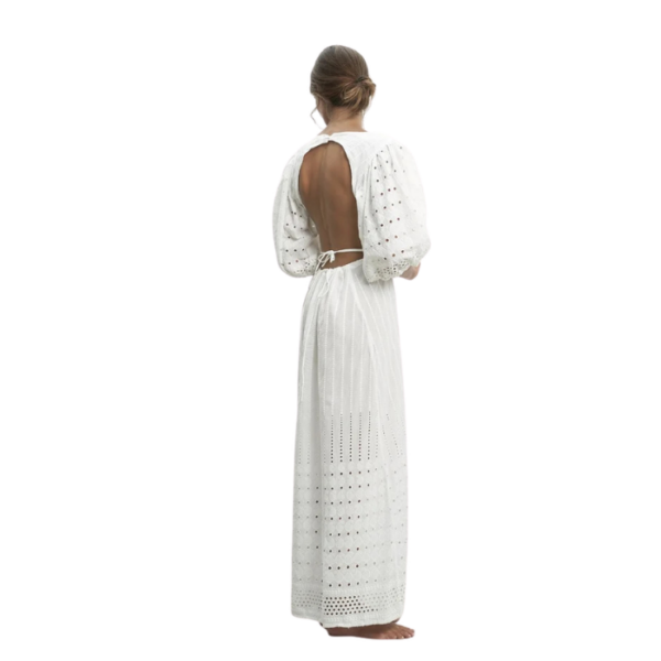 Bruna Wide Open Back White Dress