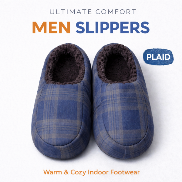 A. Men Slippers: Plaid