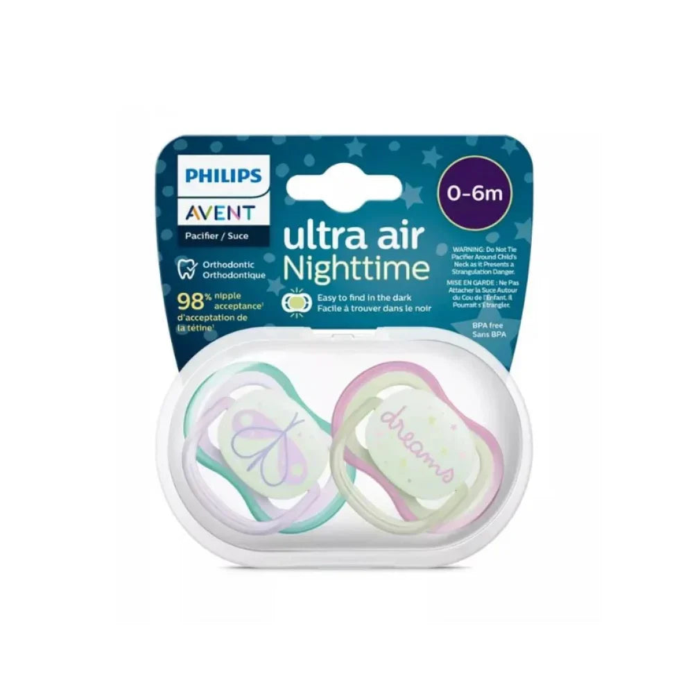 8720689017503_6388ef1f-b991-4581-a599-027afec366bc 2 Ultra Air Night Time Soother 0-6 - Girl