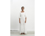 Bruna Wide Open Back White Dress - Image 