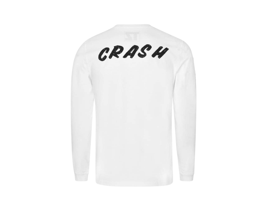 9 White Slogan Long Sleeve TShirt - Image 1