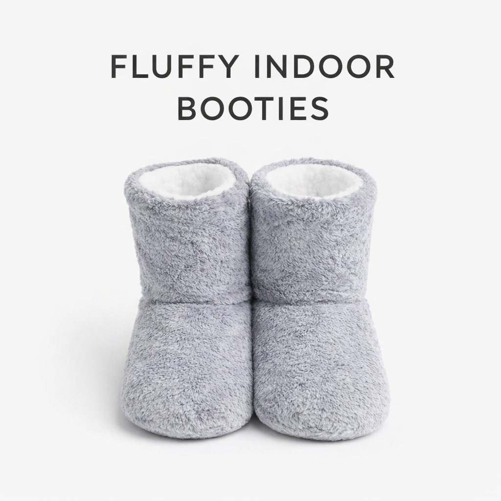 97088949-2936-4a67-a9cd-886883423e23 A. Fluffy Indoor Booties