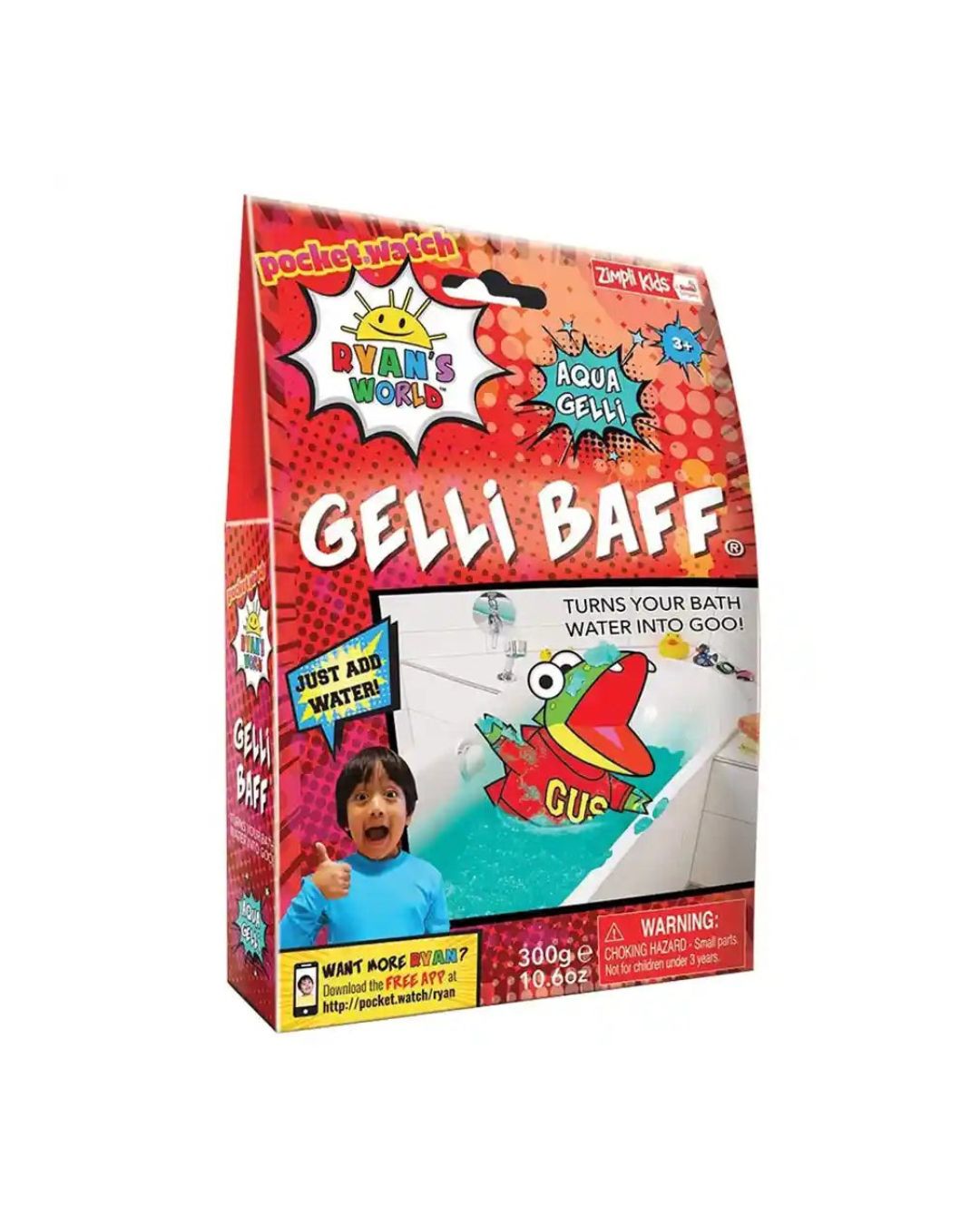 A_box_of_Ryan_s_World_Aqua_Gelli_Baff_showing_a_child_playing_with_thick_blue_jelly-like_water_in_a_bathtub Ryan's World Gelli Baff-Aqua Blue