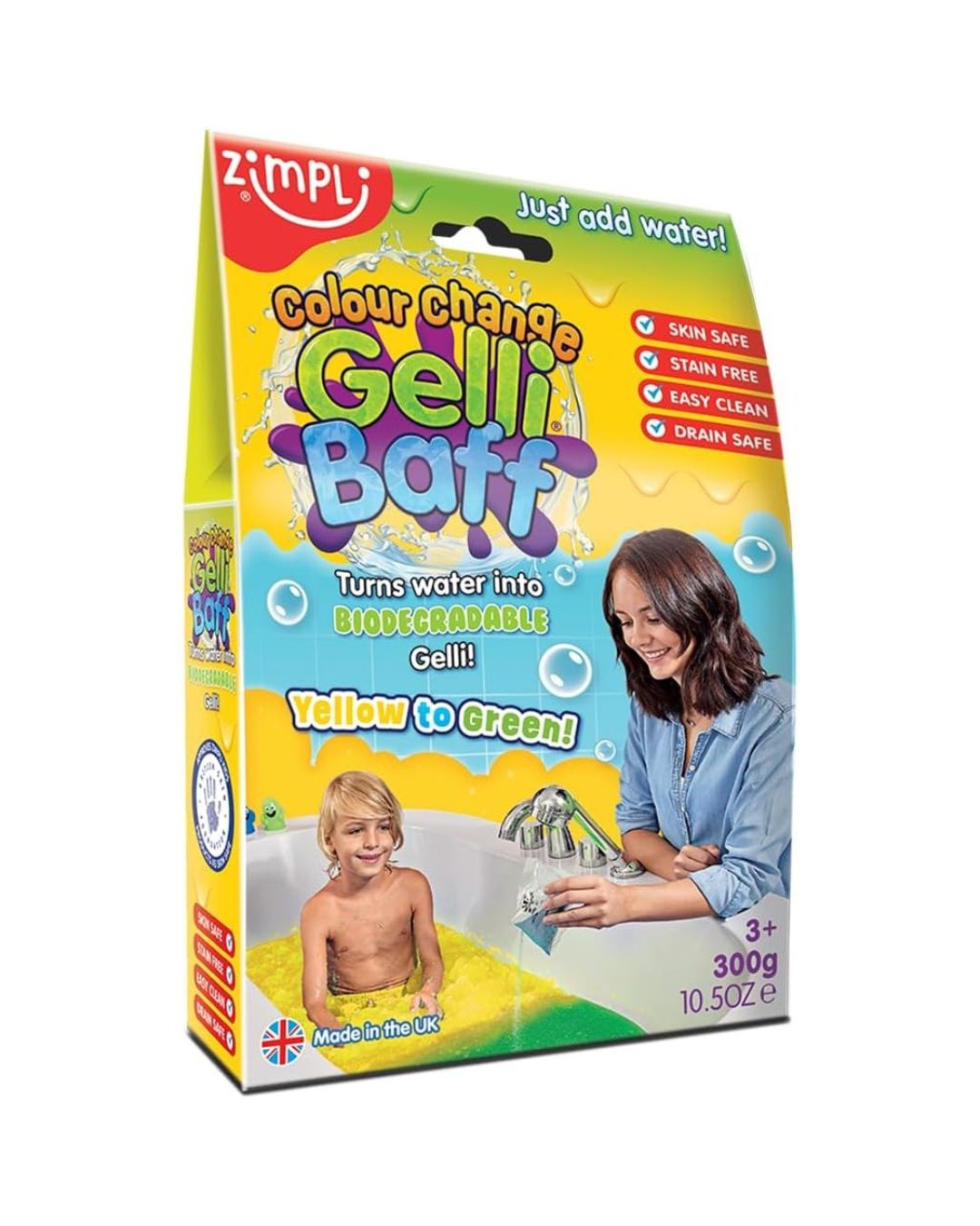 Zimpli Kids Colour Change Gelli Baff-Yellow to Green