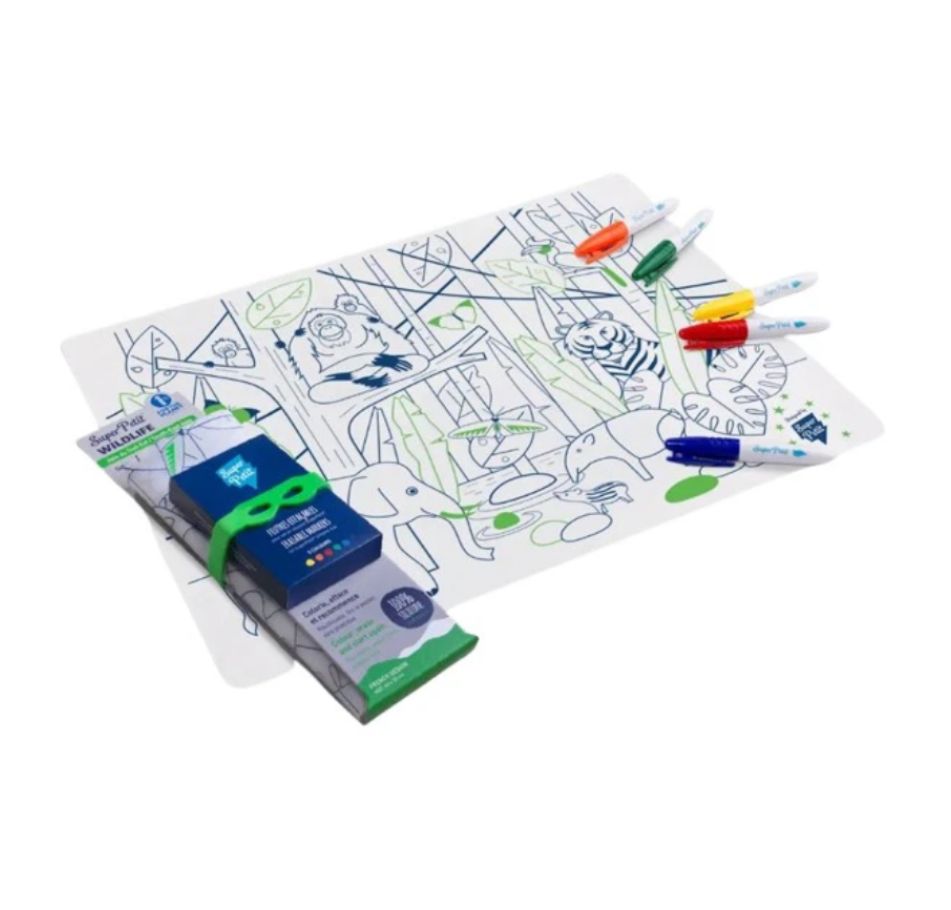 ColoringMat_5ErasableMarkers-Jungle Coloring Mat (5 Erasable Markers - Jungle)