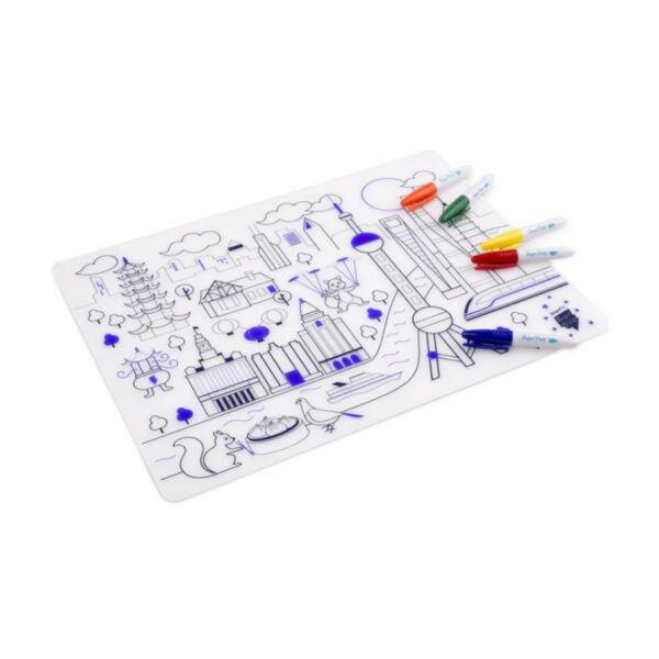 Coloring Mat (5 Erasable Markers - Shanghai)