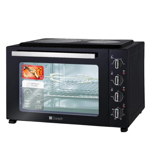 1800W 48L Double Glass Electric Oven With Hob
