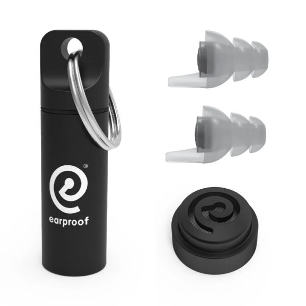 Earproof Pro Black Earplugs 20 dB with Container