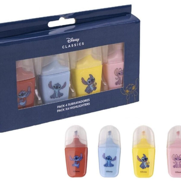 Disney Stitch: Pack of 4 Highlighters Set