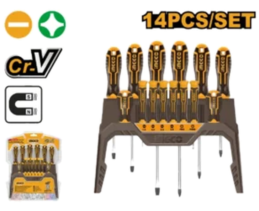 INGCO_14_Piece_Screwdriver_Set_860x700 Screwdriver Set INGCO 14 Piece - Image 1