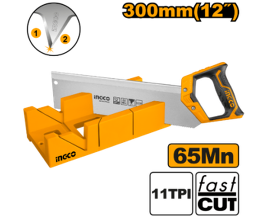 INGCO_Mitre_Box_Saw_Set_860x700 Mitre Box and Back Saw Set INGCO 300MM - Image 1