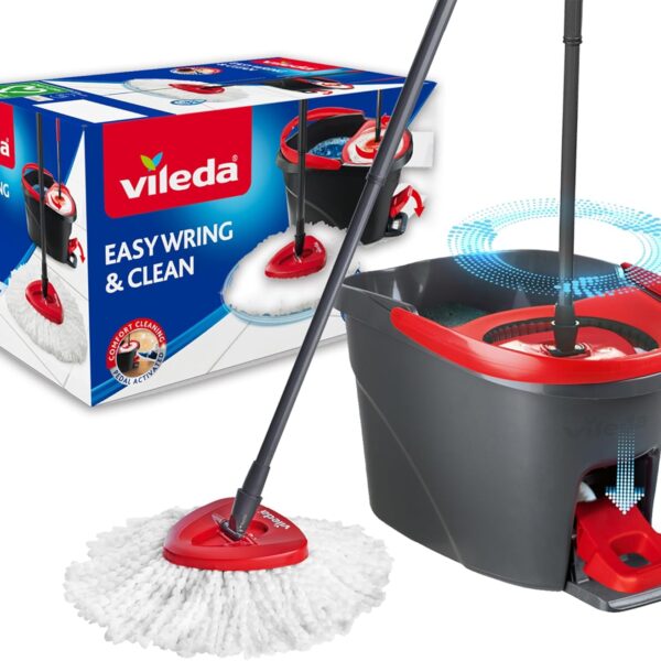 Easy Wring & Clean Rotating Broom and Bucket with Pedal