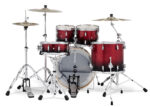 PDP Concept Maple 5-Piece Shell Pack 22", Red-to-Black Fade, Chrome Hardware - Image 