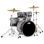 PDP Concept Maple 5-Piece Shell Pack 22", Silver-to-Black Fade, Chrome Hardware