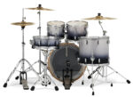 PDP Concept Maple 5-Piece Shell Pack 22", Silver-to-Black Fade, Chrome Hardware - Image 
