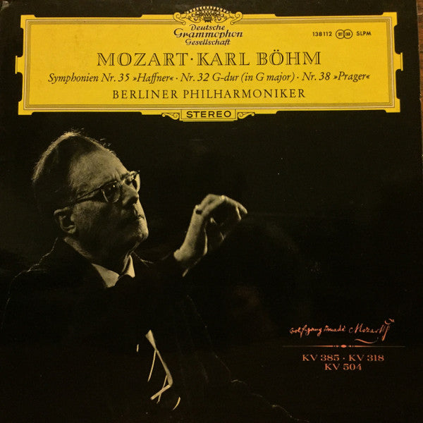 Mozart Symphonies Nos. 35 “Haffner”, 32 & 38 “Prague” Böhm & Berlin Philharmonic 12" Vinyl