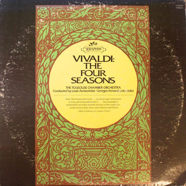 Vivaldi The Four Seasons Toulouse Chamber Orchestra & Auriacombe 12" Vinyl