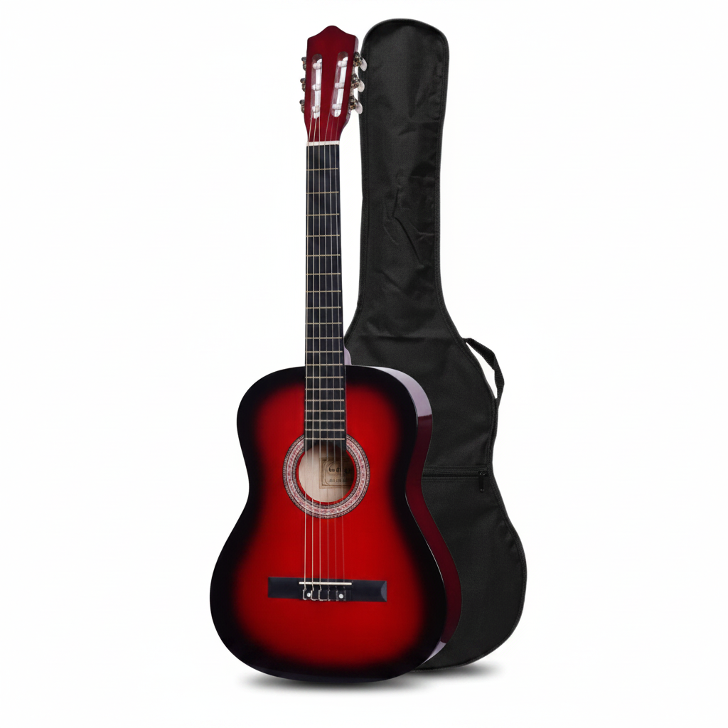 Red_MB39 Classical Guitar MB39 - Red Color with Bag